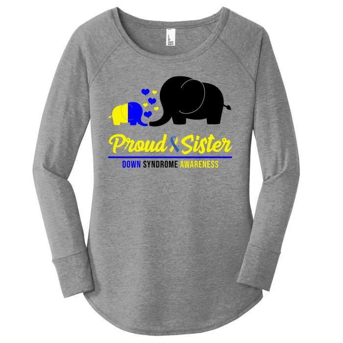 Proud Sister Down Syndrome Awareness Elephant Women's Perfect Tri Tunic Long Sleeve Shirt