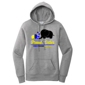 Proud Sister Down Syndrome Awareness Elephant Women's Pullover Hoodie