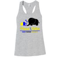 Proud Sister Down Syndrome Awareness Elephant Women's Racerback Tank