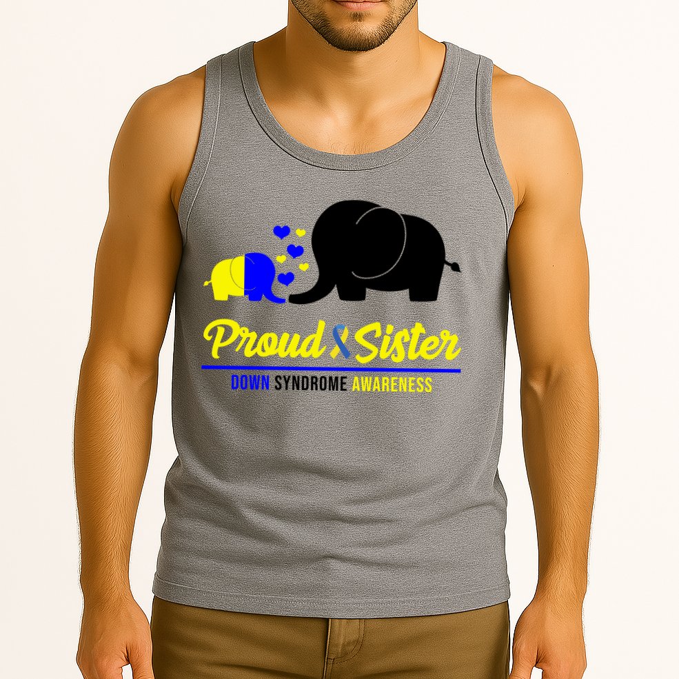 Proud Sister Down Syndrome Awareness Elephant Tank Top