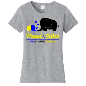 Proud Sister Down Syndrome Awareness Elephant Women's T-Shirt