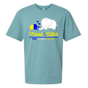 Proud Sister Down Syndrome Awareness Elephant Sueded Cloud Jersey T-Shirt