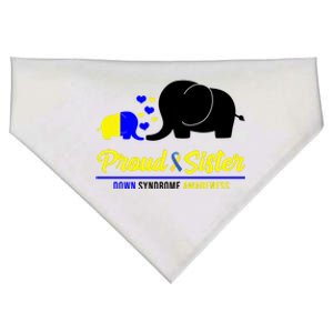 Proud Sister Down Syndrome Awareness Elephant USA-Made Doggie Bandana