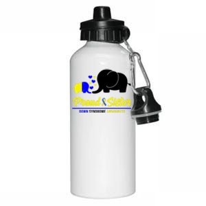 Proud Sister Down Syndrome Awareness Elephant Aluminum Water Bottle