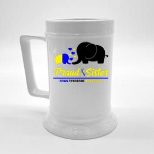 Proud Sister Down Syndrome Awareness Elephant Beer Stein