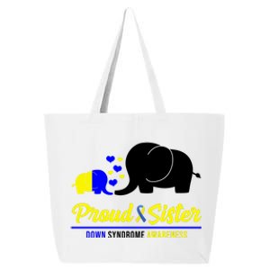 Proud Sister Down Syndrome Awareness Elephant 25L Jumbo Tote