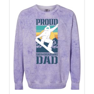 Proud Snowboarding Dad Father Snowboarder Snowboard Daddy Gift Colorblast Crewneck Sweatshirt