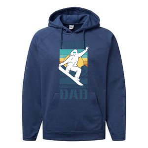 Proud Snowboarding Dad Father Snowboarder Snowboard Daddy Gift Performance Fleece Hoodie