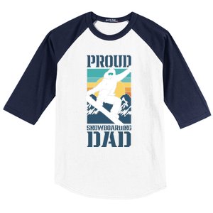 Proud Snowboarding Dad Father Snowboarder Snowboard Daddy Gift Baseball Sleeve Shirt