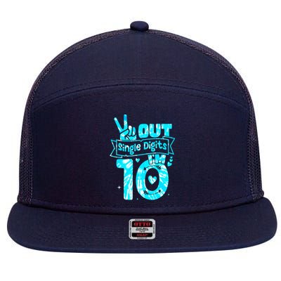 Peaceout Single Digits IM 10 Digits Tie Dye Birthday Girl 7 Panel Mesh Trucker Snapback Hat