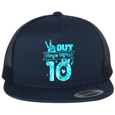 Peaceout Single Digits IM 10 Digits Tie Dye Birthday Girl Flat Bill Trucker Hat