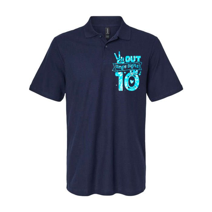 Peaceout Single Digits IM 10 Digits Tie Dye Birthday Girl Softstyle Adult Sport Polo