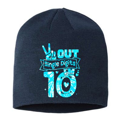 Peaceout Single Digits IM 10 Digits Tie Dye Birthday Girl Sustainable Beanie