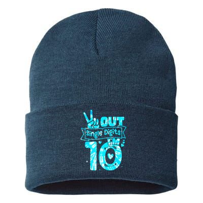 Peaceout Single Digits IM 10 Digits Tie Dye Birthday Girl Sustainable Knit Beanie