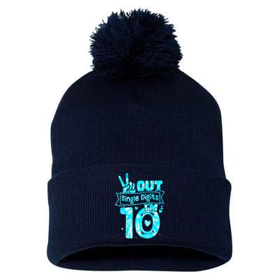 Peaceout Single Digits IM 10 Digits Tie Dye Birthday Girl Pom Pom 12in Knit Beanie