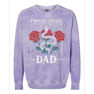 Proud Snake Dad Father Owner Animals Pet Rattlesnake Gift Colorblast Crewneck Sweatshirt