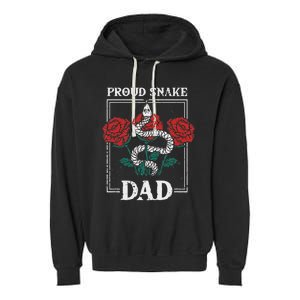 Proud Snake Dad Father Owner Animals Pet Rattlesnake Gift Garment-Dyed Fleece Hoodie