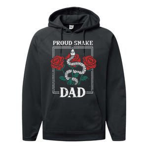 Proud Snake Dad Father Owner Animals Pet Rattlesnake Gift Performance Fleece Hoodie