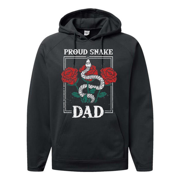 Proud Snake Dad Father Owner Animals Pet Rattlesnake Gift Performance Fleece Hoodie