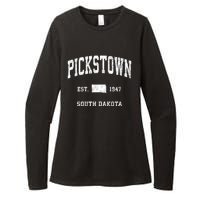 Pickstown South Dakota Sd Vintage Athletic Sports Womens CVC Long Sleeve Shirt