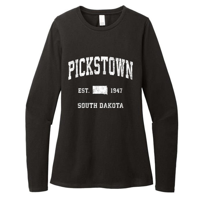 Pickstown South Dakota Sd Vintage Athletic Sports Womens CVC Long Sleeve Shirt