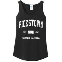 Pickstown South Dakota Sd Vintage Athletic Sports Ladies Essential Tank