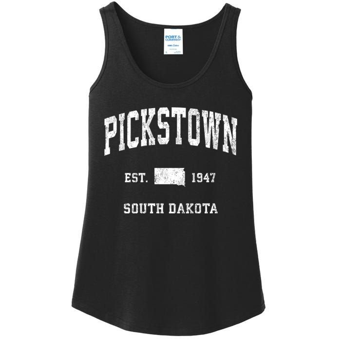 Pickstown South Dakota Sd Vintage Athletic Sports Ladies Essential Tank