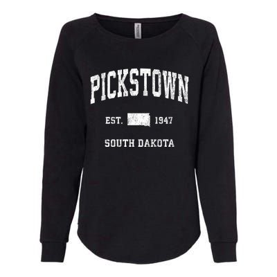 Pickstown South Dakota Sd Vintage Athletic Sports Womens California Wash Sweatshirt