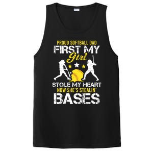 Proud Softball Dad Father Day Coach Sport Cute Gift PosiCharge Competitor Tank