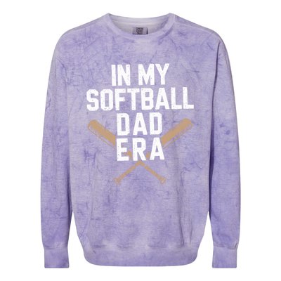 Proud Softball Dad Softball Team Dad In My Softball Dad Era Gift Colorblast Crewneck Sweatshirt