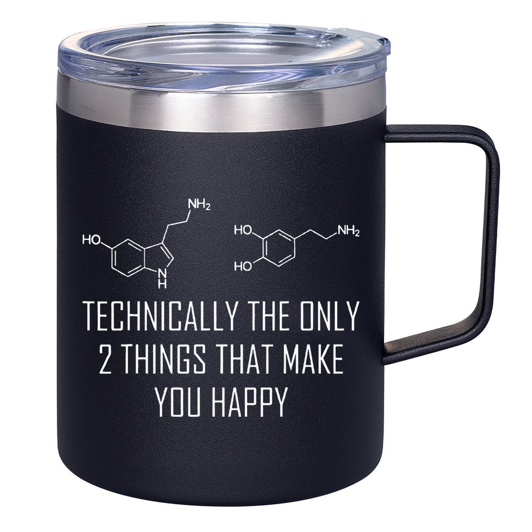 Psychology Serotonin Dopamine Chemical Formula Psychologist 12oz Stainless Steel Coffee Mug