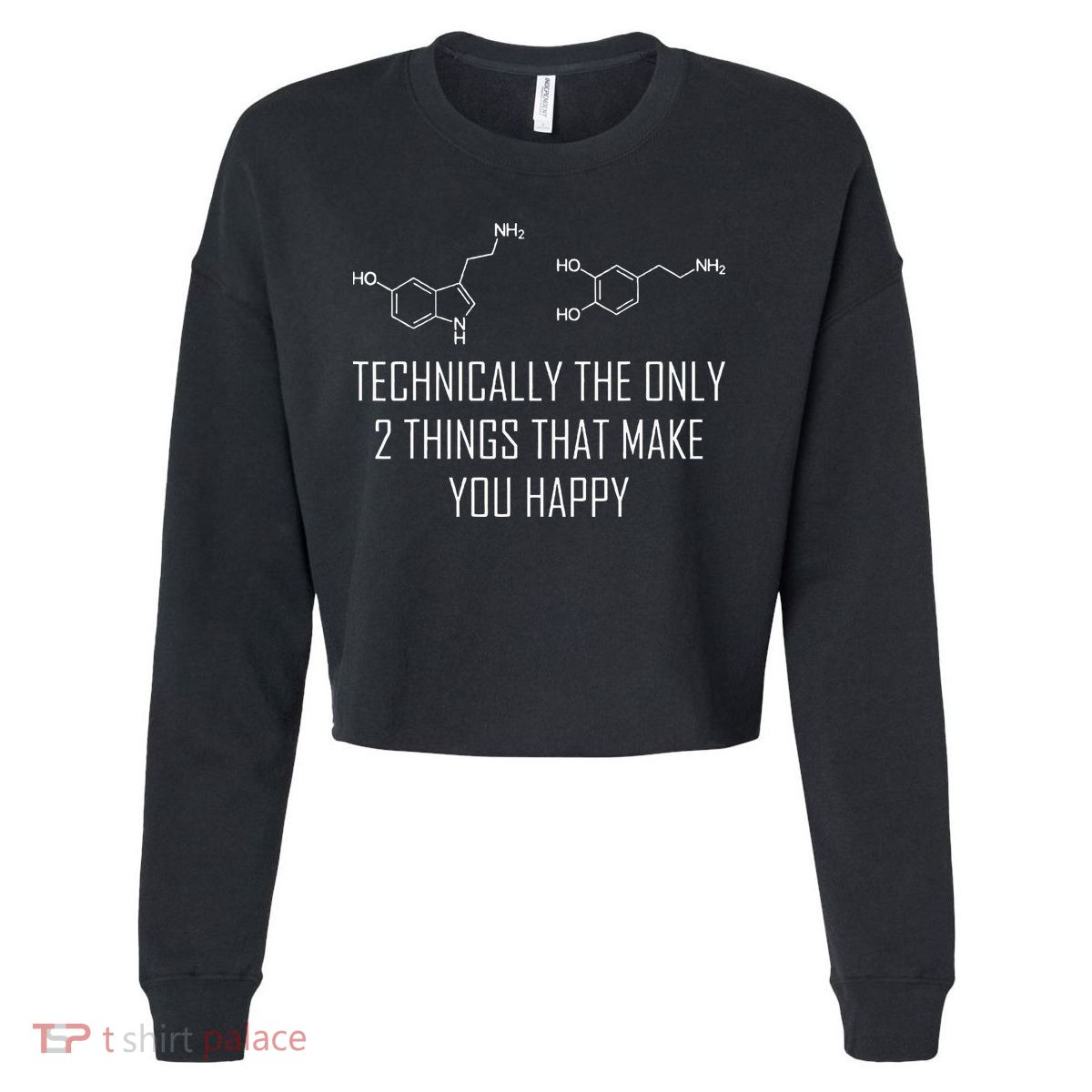 Psychology Serotonin Dopamine Chemical Formula Psychologist Cropped Pullover Crew
