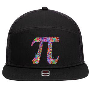 Pi Symbol Drip Art Gift 7 Panel Mesh Trucker Snapback Hat