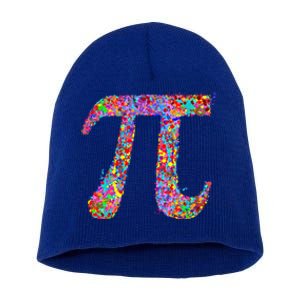 Pi Symbol Drip Art Gift Short Acrylic Beanie