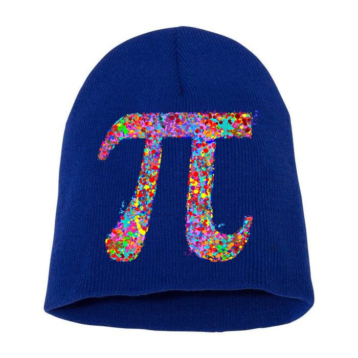 Pi Symbol Drip Art Gift Short Acrylic Beanie