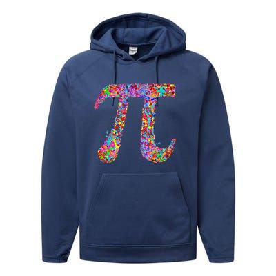 Pi Symbol Drip Art Gift Performance Fleece Hoodie