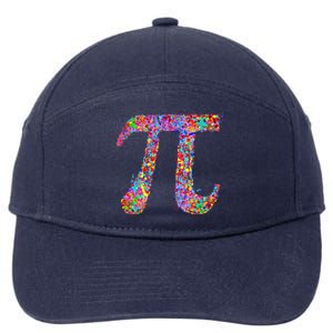 Pi Symbol Drip Art Gift 7-Panel Snapback Hat