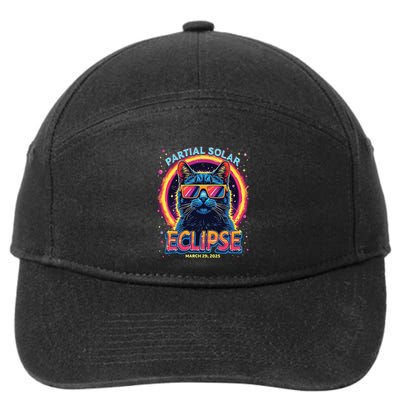 Partial Solar Eclipse 2025 March 29 2025 Solar Eclipse Cat 7-Panel Snapback Hat