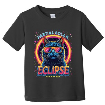 Partial Solar Eclipse 2025 March 29 2025 Solar Eclipse Cat Toddler T-Shirt