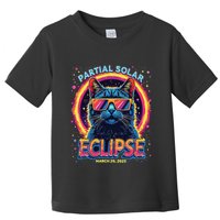 Partial Solar Eclipse 2025 March 29 2025 Solar Eclipse Cat Toddler T-Shirt