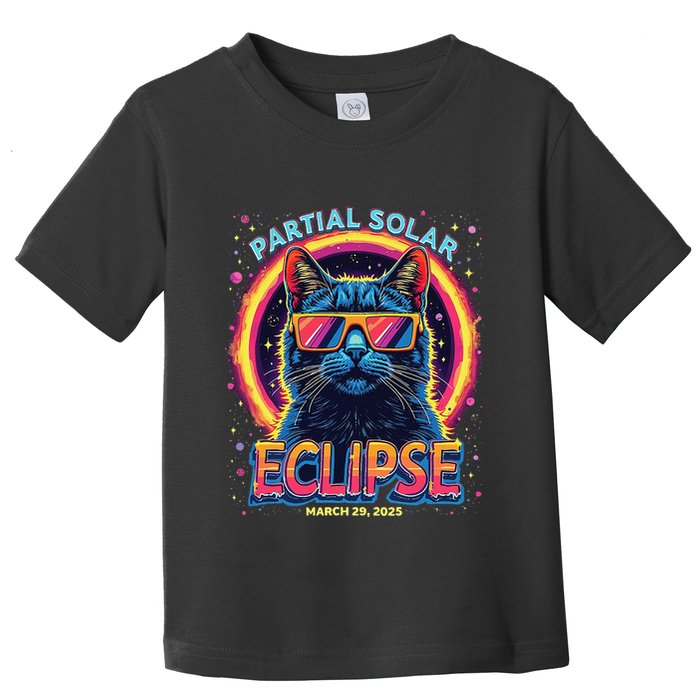 Partial Solar Eclipse 2025 March 29 2025 Solar Eclipse Cat Toddler T-Shirt