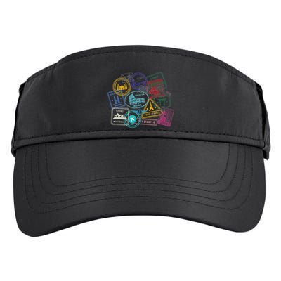 Passport Stamps Edition Travel Adult Drive Performance Visor