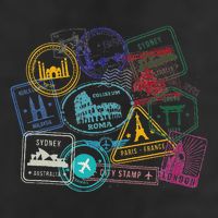 Passport Stamps Edition Travel Adult Drive Performance Visor