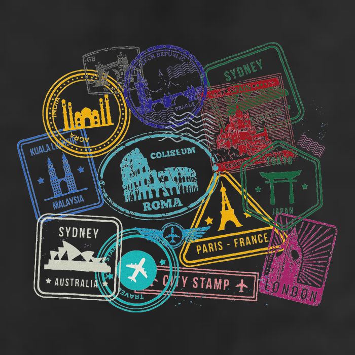 Passport Stamps Edition Travel Adult Drive Performance Visor