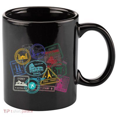 Passport Stamps Edition Travel 11oz C Handle Ceramic Mug