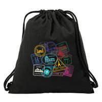 Passport Stamps Edition Travel Drawstring Bag