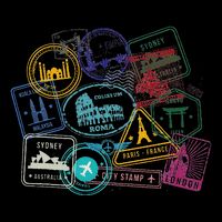 Passport Stamps Edition Travel Drawstring Bag