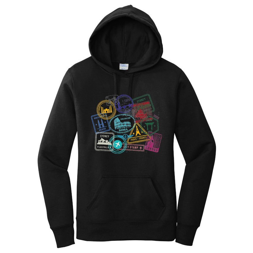 Passport Stamps Edition Travel Women's Pullover Hoodie
