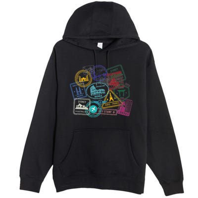 Passport Stamps Edition Travel Premium Pullover Hoodie