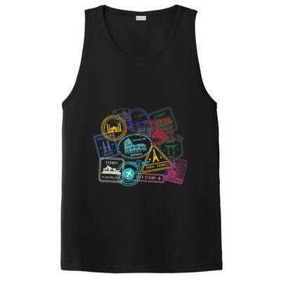 Passport Stamps Edition Travel PosiCharge Competitor Tank